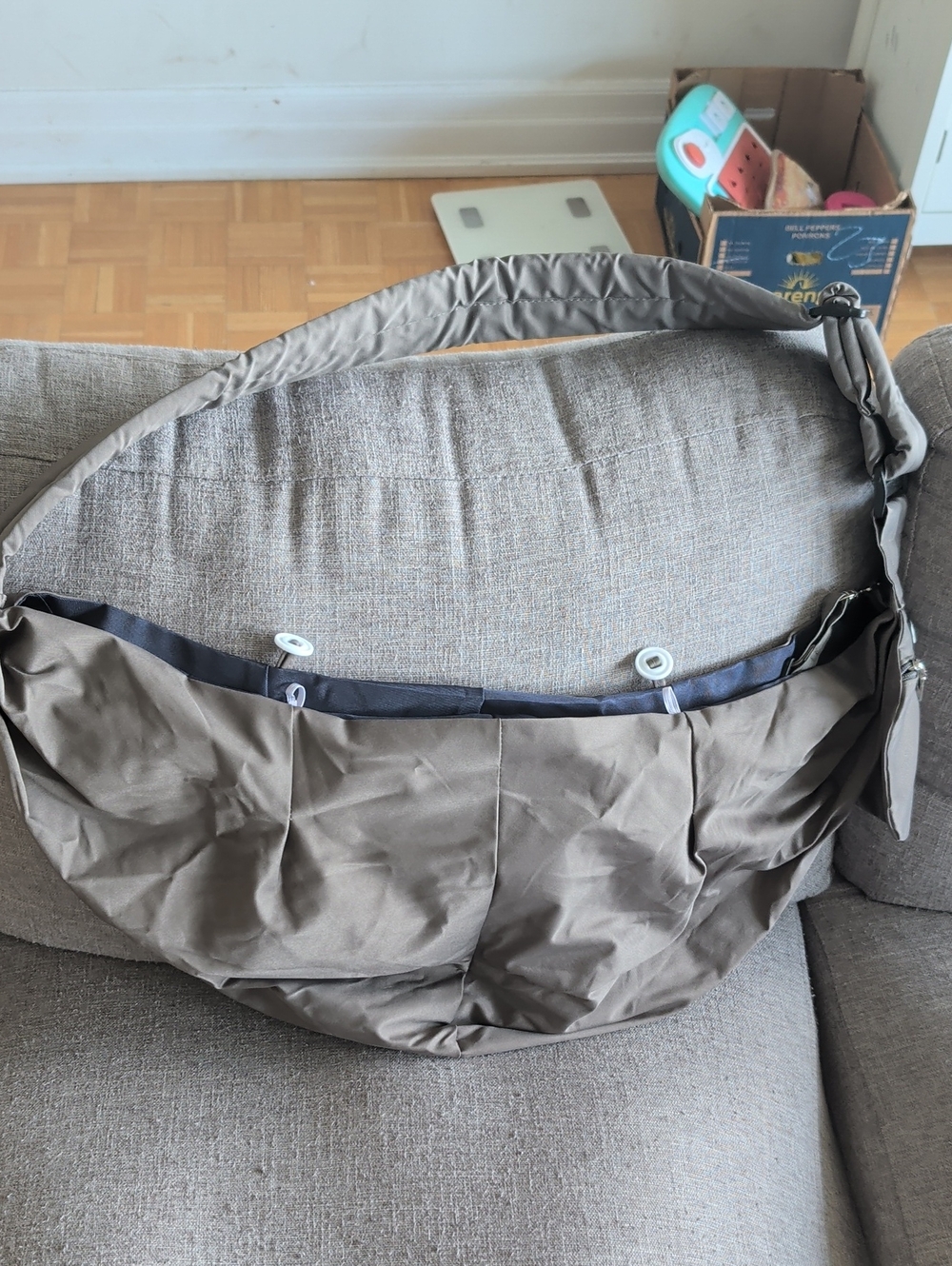 Dog Carrier Crossbody Bag in Taupe
